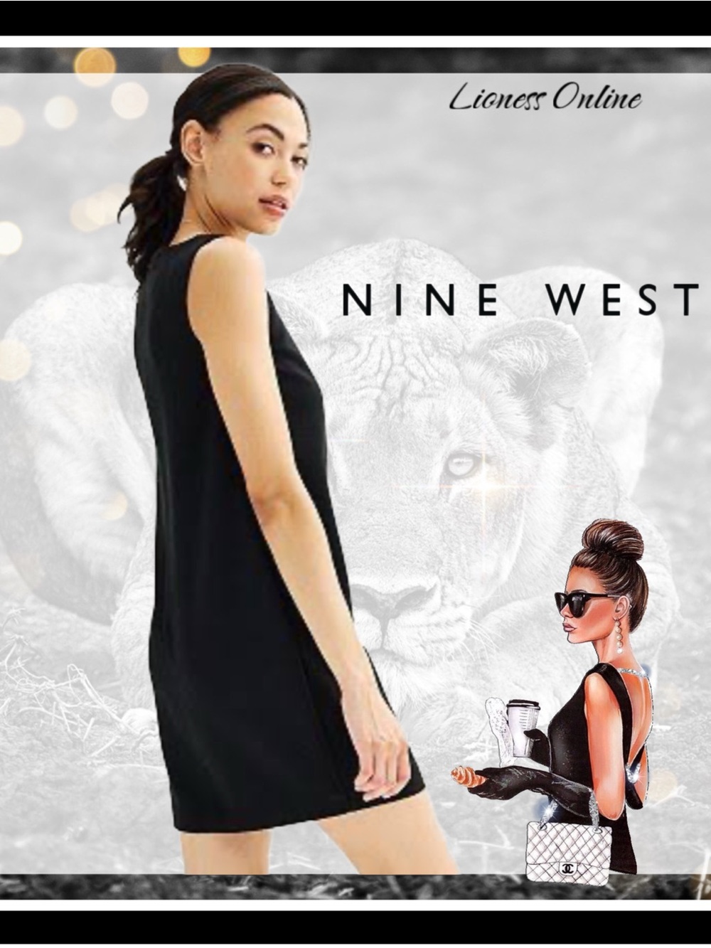 **NWT** Nine West Black Sleeveless Mini Dress - size Large